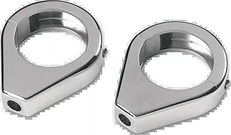 Drag Specialties Pair Chrome 41mm Front Fork Turn Signal Clamps for Harley