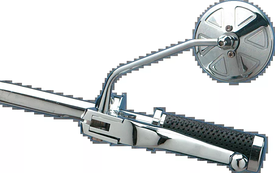 Drag Specialties Pair Chrome Stealth Round Motorcycle Mirrors Harley Davidson