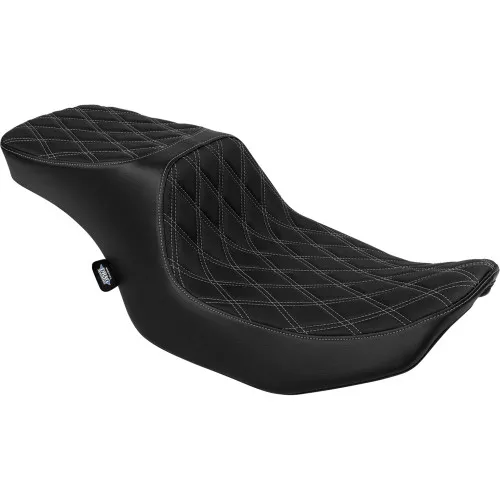 Drag Specialties Predator 2-Up Seat for 2024 Harley Touring* - Silver Double Diamond