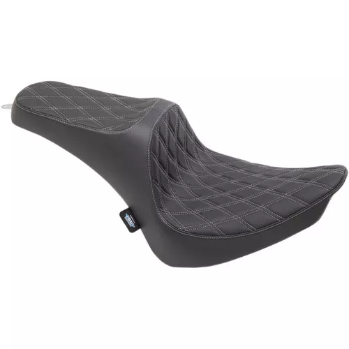 Drag Specialties Predator III Seat for 2000-2017 Harley Softail Standard Tire - Double Diamond Black