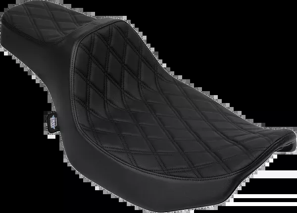 Drag Specialties Seats Extended Reach Predator III Seat – Vinyl – Black Double Diamond Stitch – FLH/FLT ’23-’25