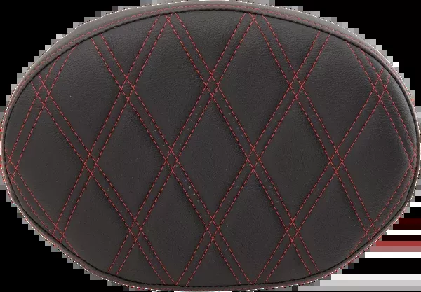 Drag Specialties Seats Oval Sissy Bar Pad – Double Diamond – Red Stitch – FL ’99-’22