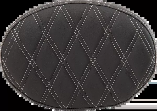 Drag Specialties Seats Oval Sissy Bar Pad – Double Diamond – SIlver Stitch – FL ’99-’22