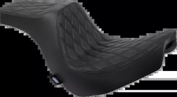 Drag Specialties Seats Predator III 2-Up Seat - Vinyl - Double Diamond - Black Stitching - Softail '06-'17