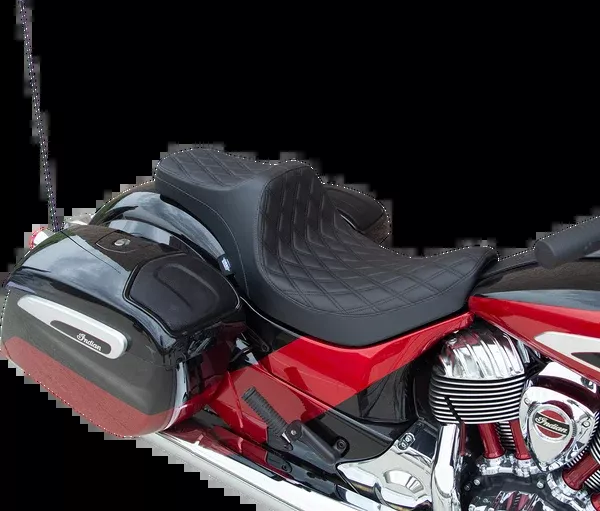Drag Specialties Seats Predator III Seat – Double Diamond – Black Stitching – Vinyl – Indian ’14-’22