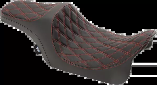 Drag Specialties Seats Predator III Seat – Double Diamond – Red Stitched – FL ’08-’23