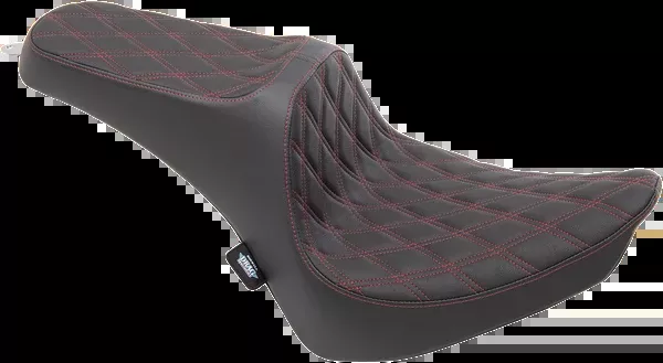 Drag Specialties Seats Predator III Seat – Double Diamond – Red Stitching – FX/FL ’00-’17