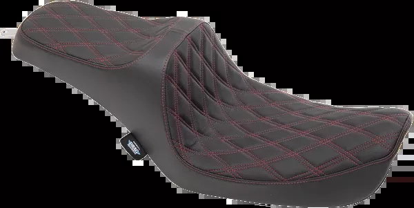 Drag Specialties Seats Predator III Seat – Double Diamond – Red Stitching – FXD ’96-’03