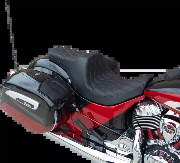 Drag Specialties Seats Predator III Seat – Forward Positioning – Double Diamond – Black Stitching – Indian ’14-’22