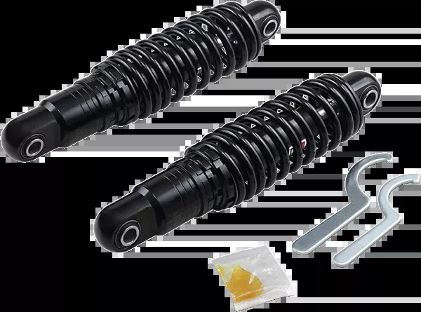 Drag Specialties Shocks Premium Ride-Height Adjustable Shocks – 11″ – Heavy Duty – Black
