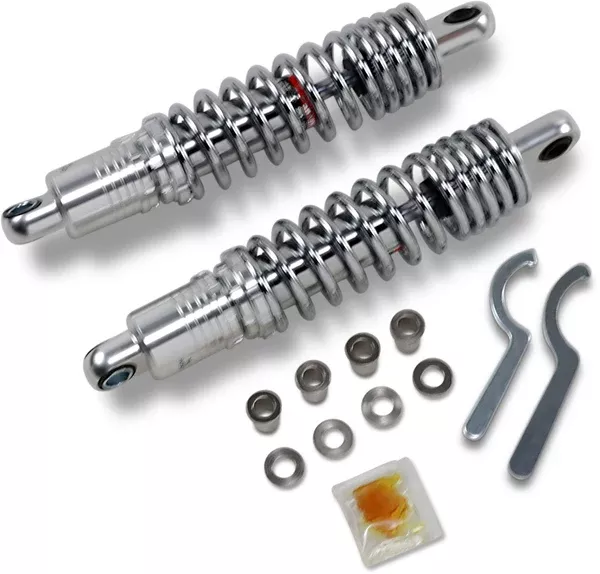 Drag Specialties Shocks Premium Ride-Height Adjustable Shocks – 12.5″ – Heavy Duty – Chrome