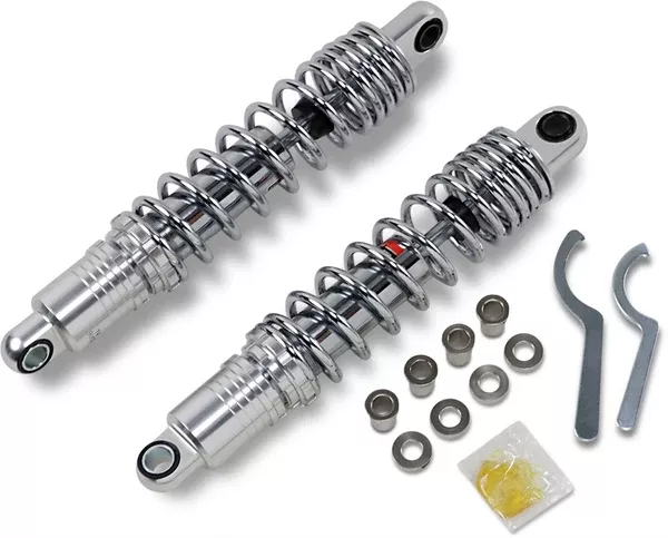 Drag Specialties Shocks Premium Ride-Height Adjustable Shocks – 13.5″ – Standard – Chrome