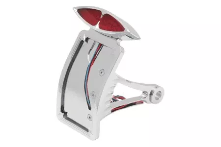 Drag Specialties Side Mount DECO Taillight w/ License Plate Mount for '86-99 FXST/FLST w/ ¾" Axle Curved Vertical
