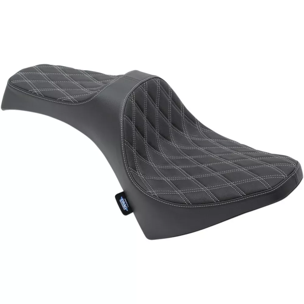 Drag Specialties Silver Predator 3 Diamond 2-Up Seat Saddle 15-19 Indian Scout