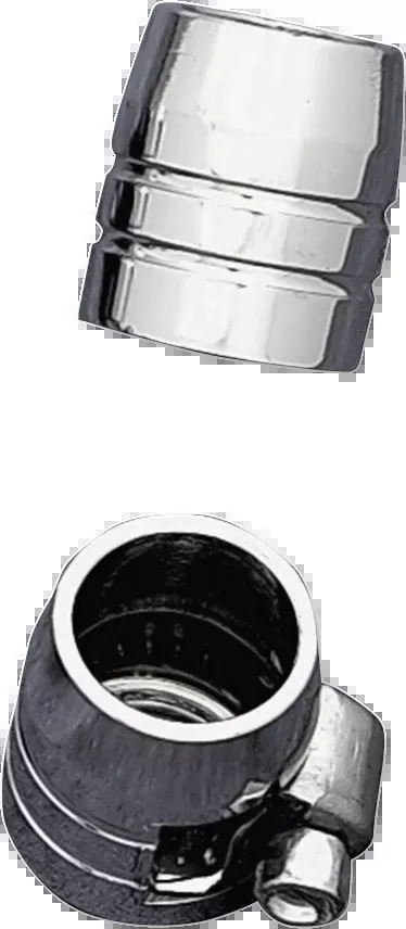 Drag Specialties Single Chrome Grooved 1/4" Hose End & Clamp for Harley