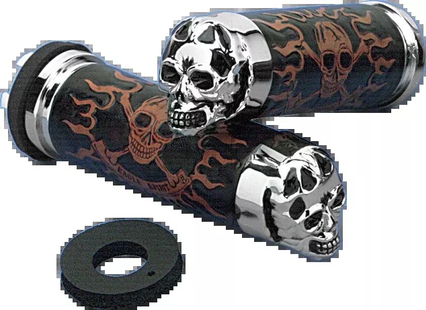 Drag Specialties Skull Twist Throttle Hand Grips fits 1980-2022 Harley