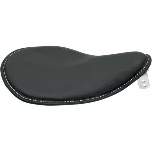 Drag Specialties Small Low-Profile Spring Solo Seat - Black Leather White Stitch