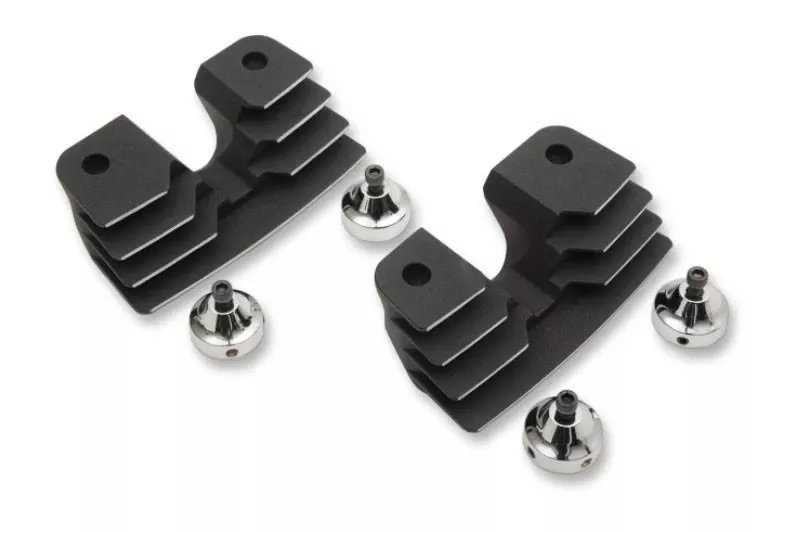 Drag Specialties Spark Plug/Head Bolt Covers for '99-15 Twin Cam Models Finned, Wrinkle Black