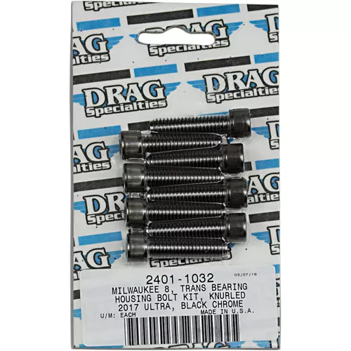 Drag Specialties Transmission Bearing Housing Bolt Kit for Harley M-Eight - Black Chrome