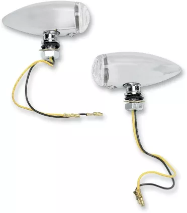 Drag Specialties Universal Chrome Clear Lens Amber Turn Signals Harley Davidson