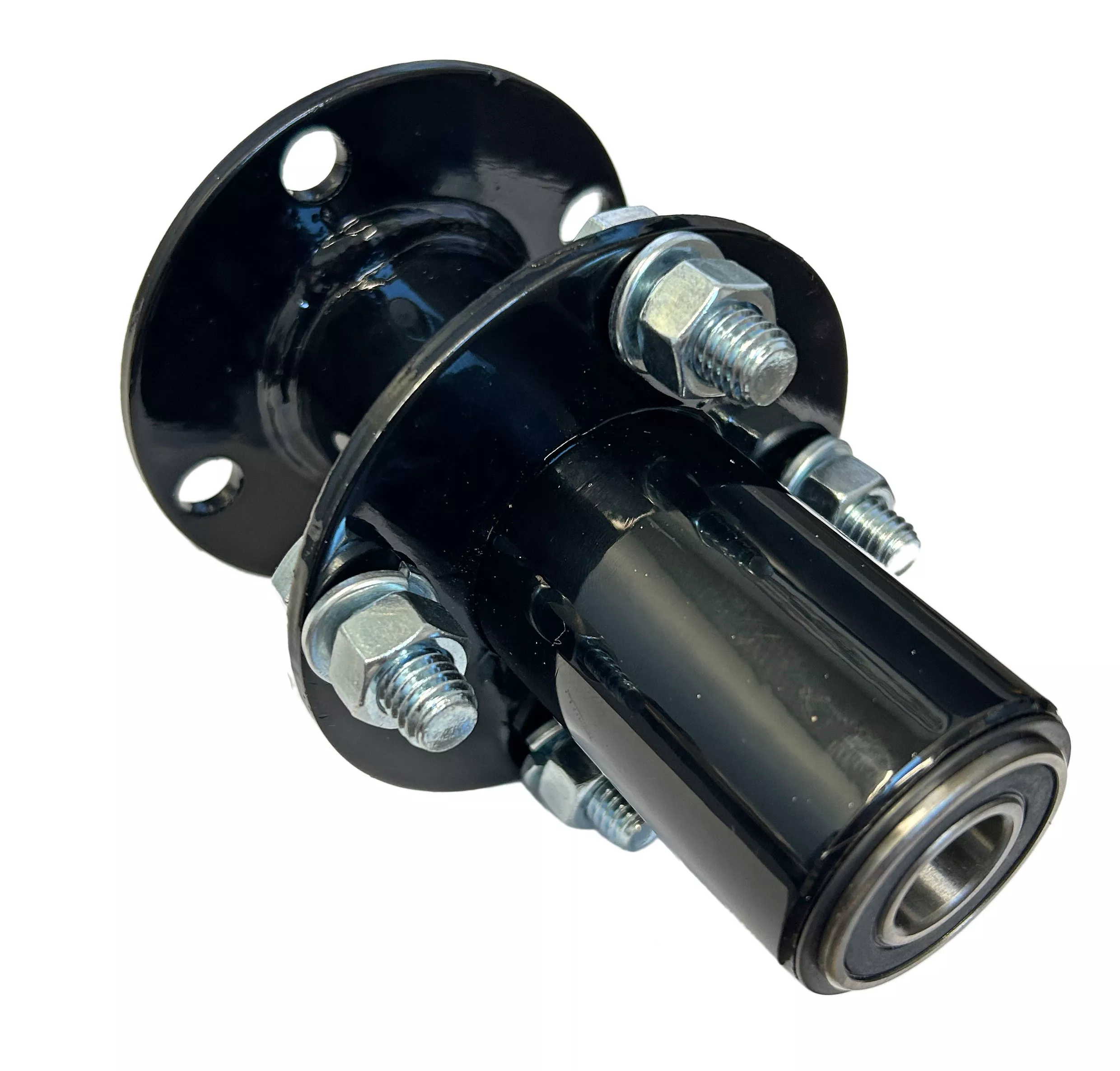 Dual Flanged Wheel Hub Powder-coated Black | 2-7/8" Bolt Circle