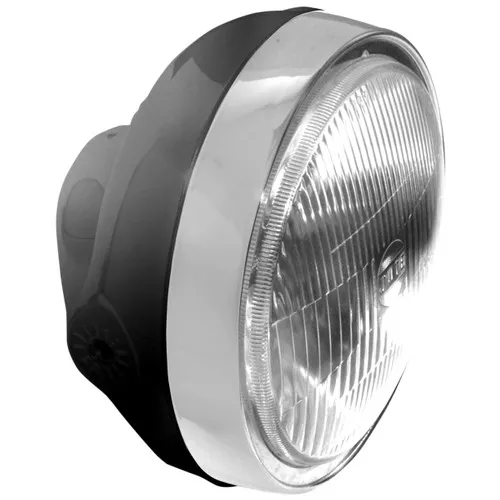 Emgo 6.25" Classic Side Mount Chrome Headlight Assembly w/Black Back (66-64313D)