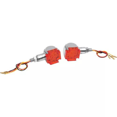 Emgo Maltese LED Chrome Marker Lights w/Red Lens (61-99155)