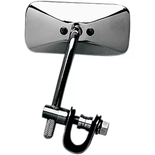 Emgo Universal Clamp-On Rectangular Mirror Die Cast Chrome (20-34822)