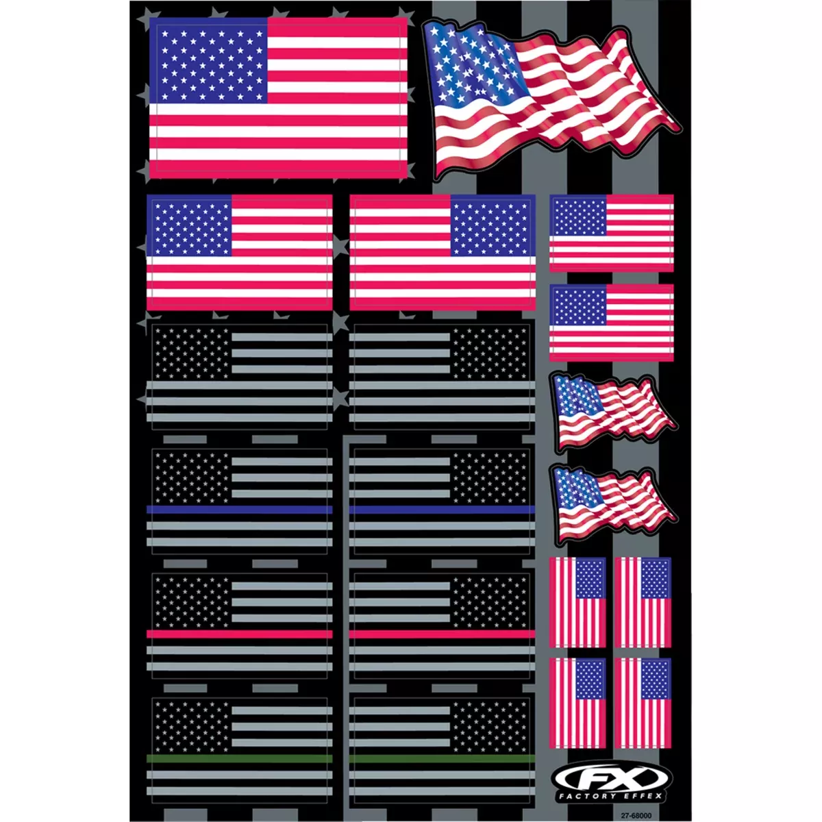 FACTORY EFFEX 4320-2572 27-68000 Decal Sheet fx usa flags