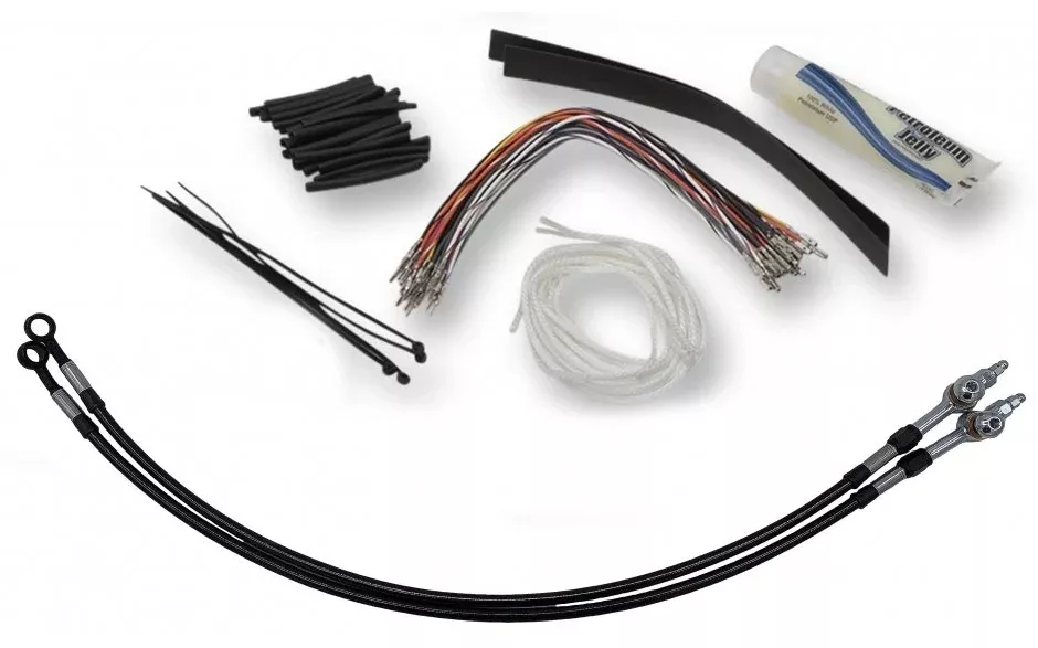FBI Fat Baggers Black 14 EZ Install Kit Hydraulic Lines Harley Batwing 08-13