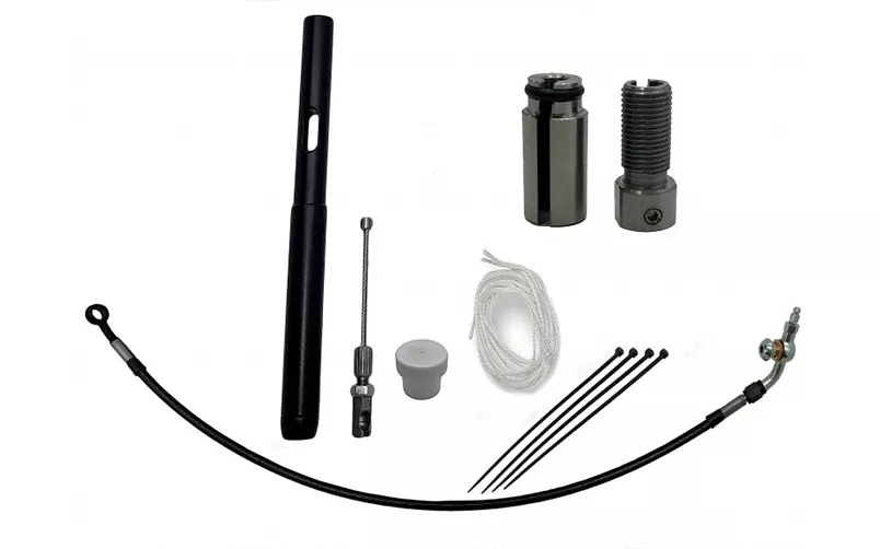 FBI Fat Baggers Black Braided +4" Cable Extension + Adjustor Harley FLTR 21