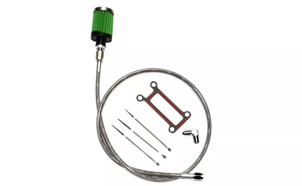 Feuling 3075 Stainless Oil Tank Breather Kit Harley FL Touring Twin Cam 99-01