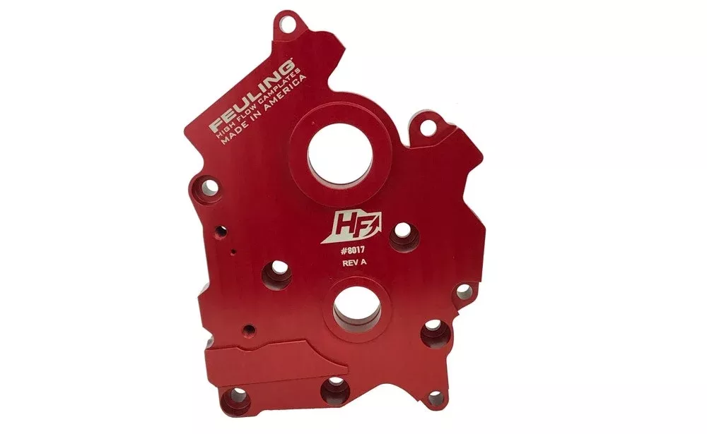 Feuling 8017 Red Billet Aluminum High Flow Cam Plate Kit 17-18 Harley M8