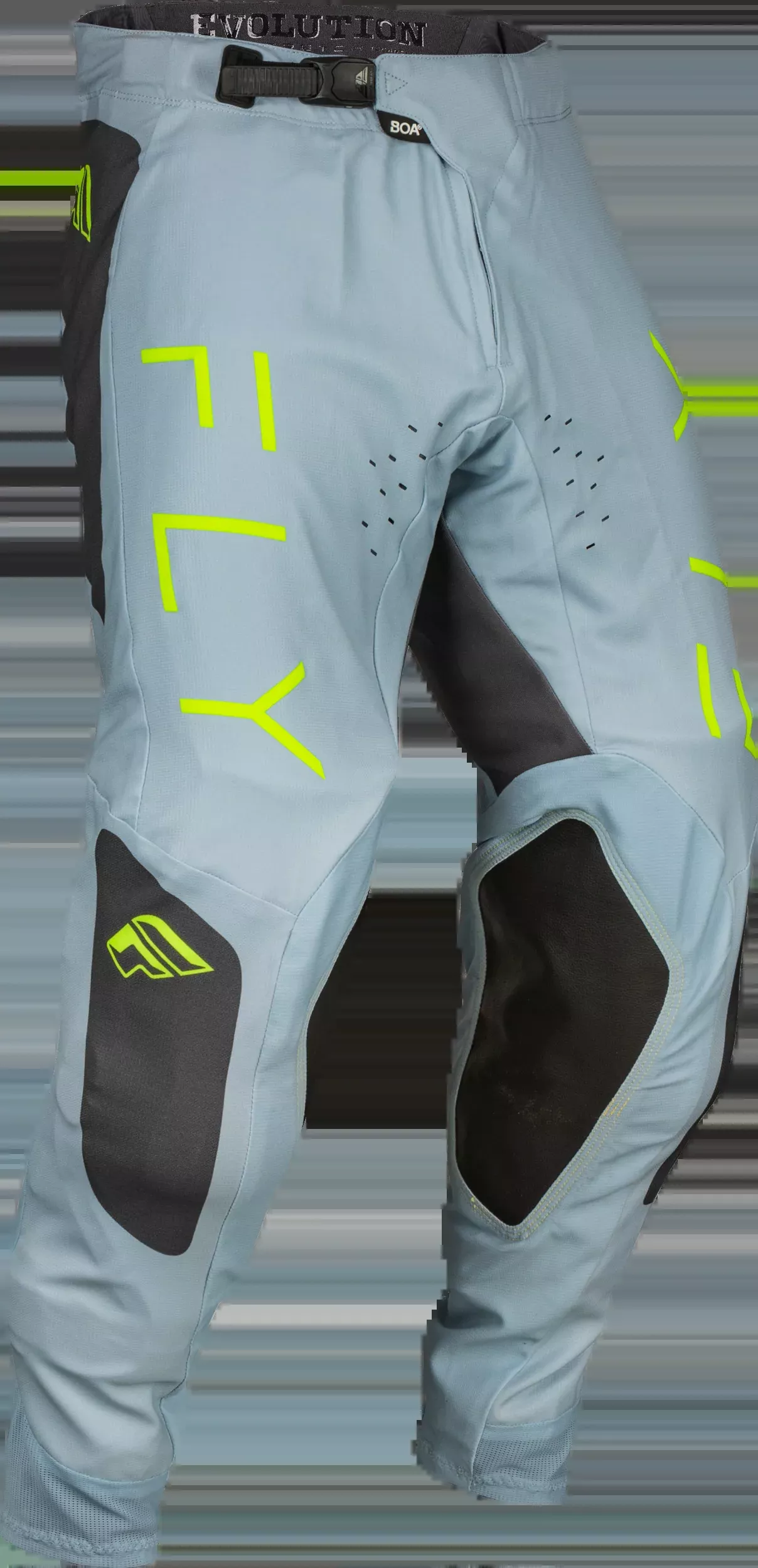 Fly Racing Evolution Dst Pants Ice Grey/Char/Neon Green Sz 34 377-13134