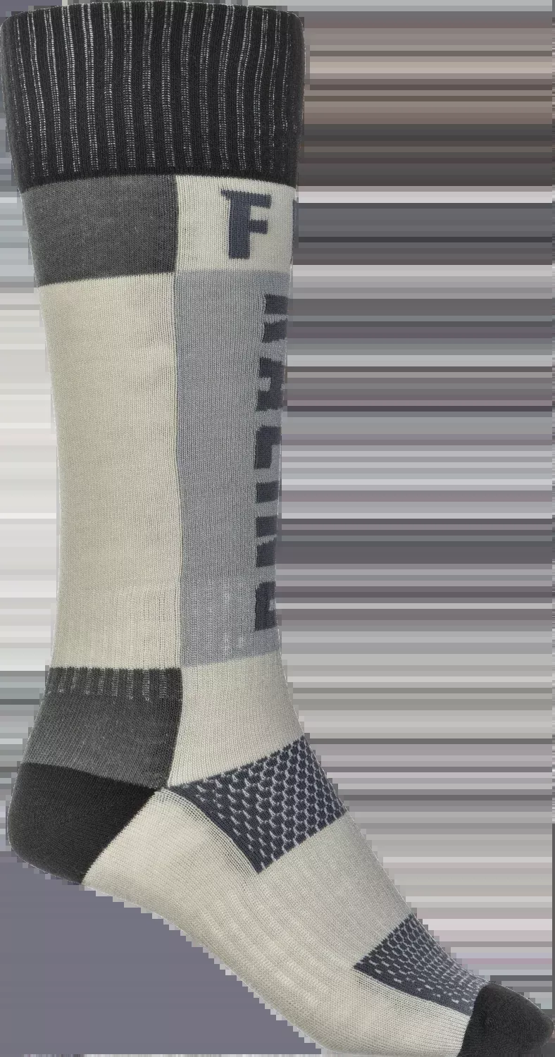 Fly Racing Mx Socks Thick Grey/Black Lg/Xl 350-0552L