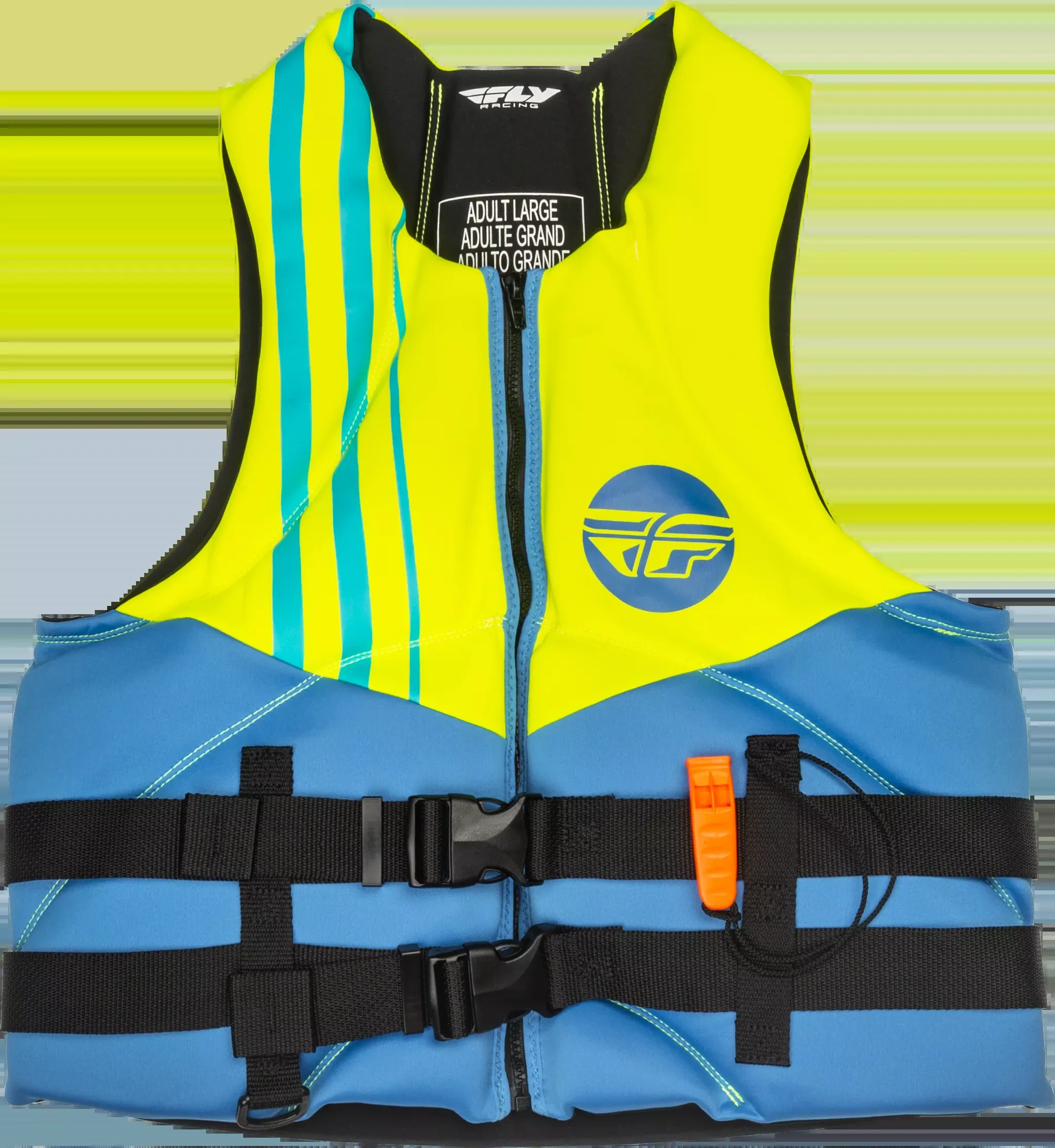 Fly Racing Neoprene Flotation Vest Blue/Hi-Vis/Teal Md 221-30401M
