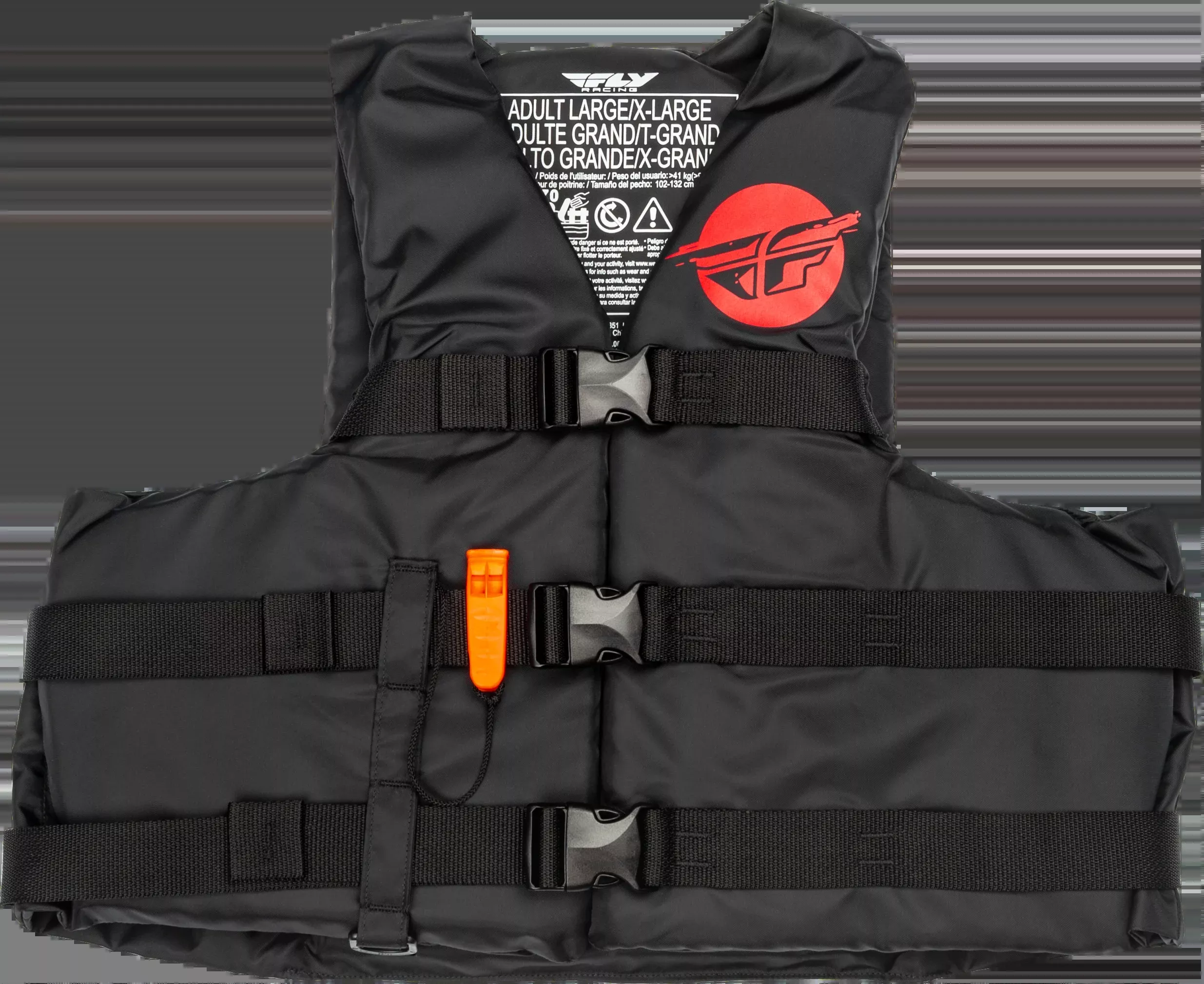 Fly Racing Nylon Flotation Vest Black/Red 2x 221-304102X