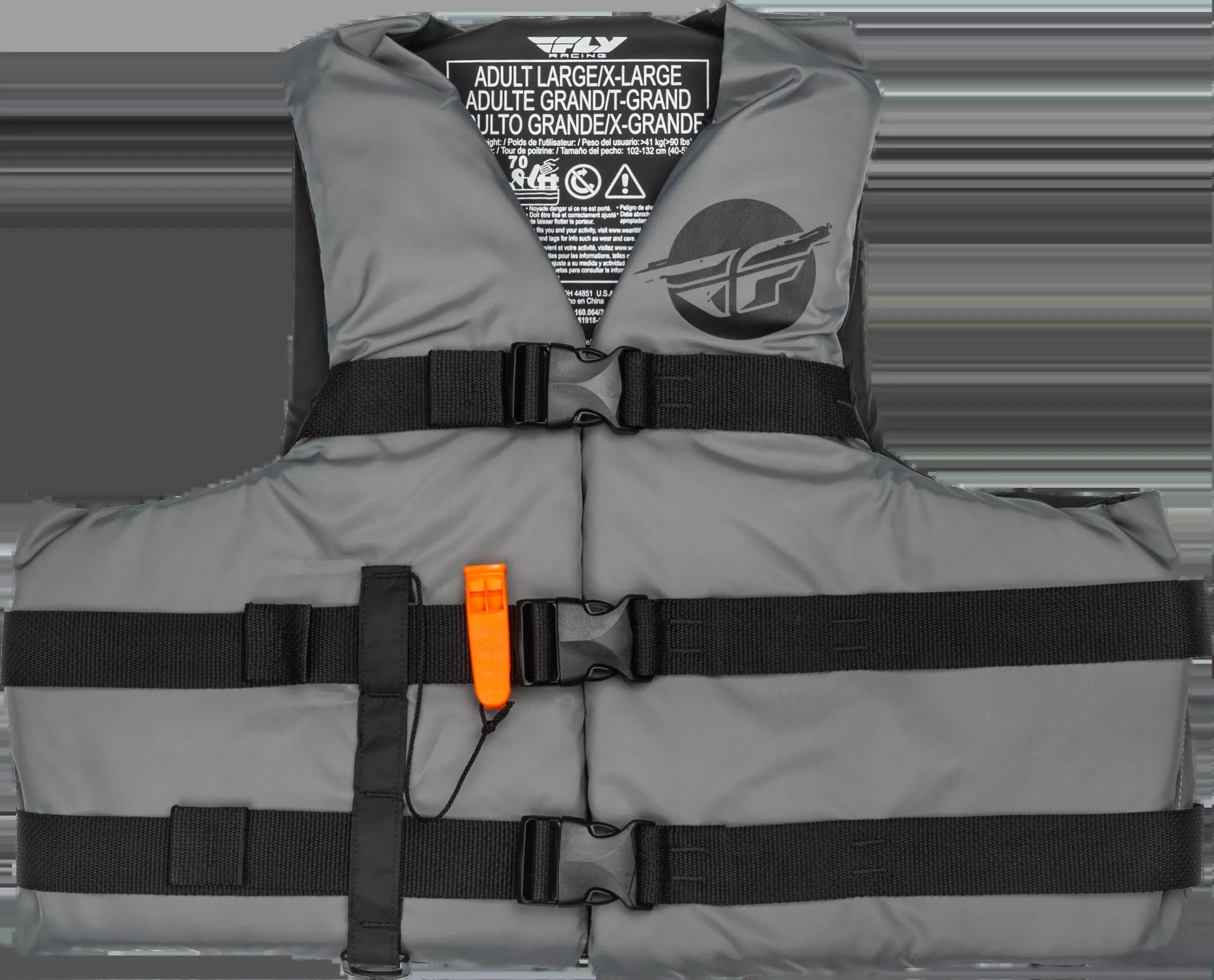 Fly Racing Nylon Flotation Vest Grey/Black 2x 221-304112X