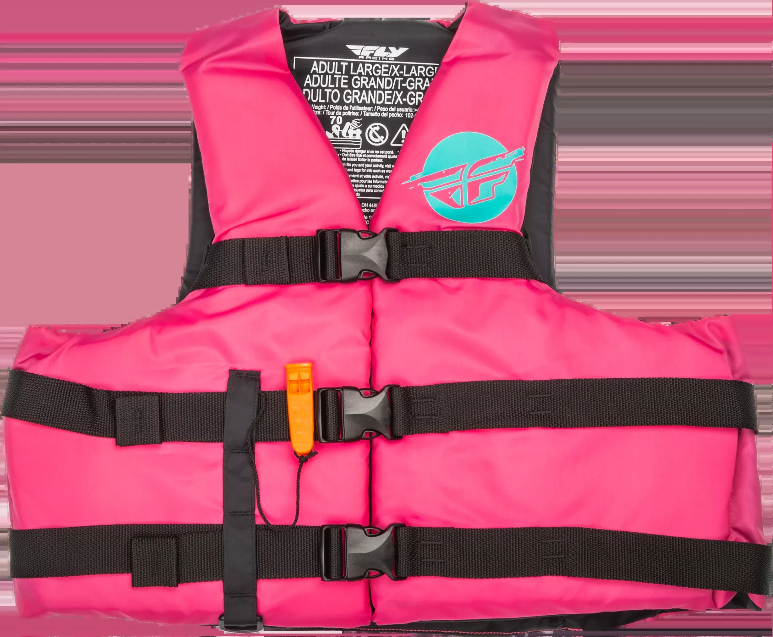 Fly Racing Nylon Flotation Vest Neon Pink/Teal 3x 221-304143X