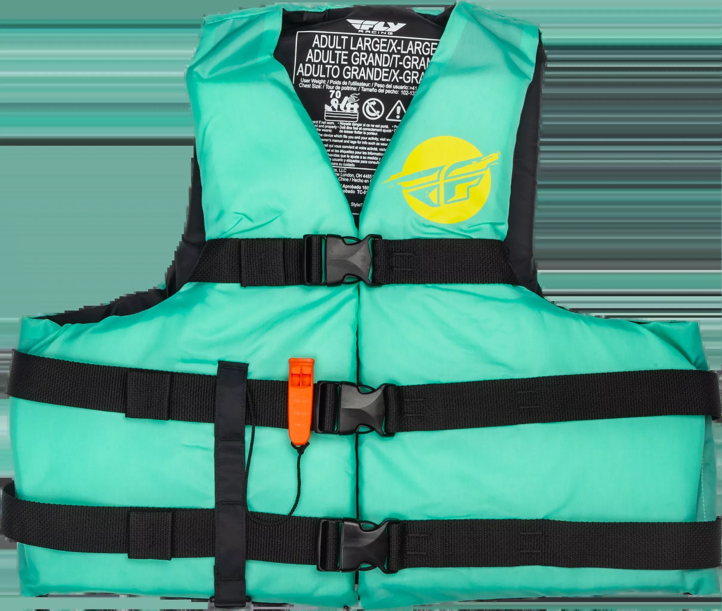 Fly Racing Nylon Flotation Vest Seafoam Green/Yellow 3x 221-304123X