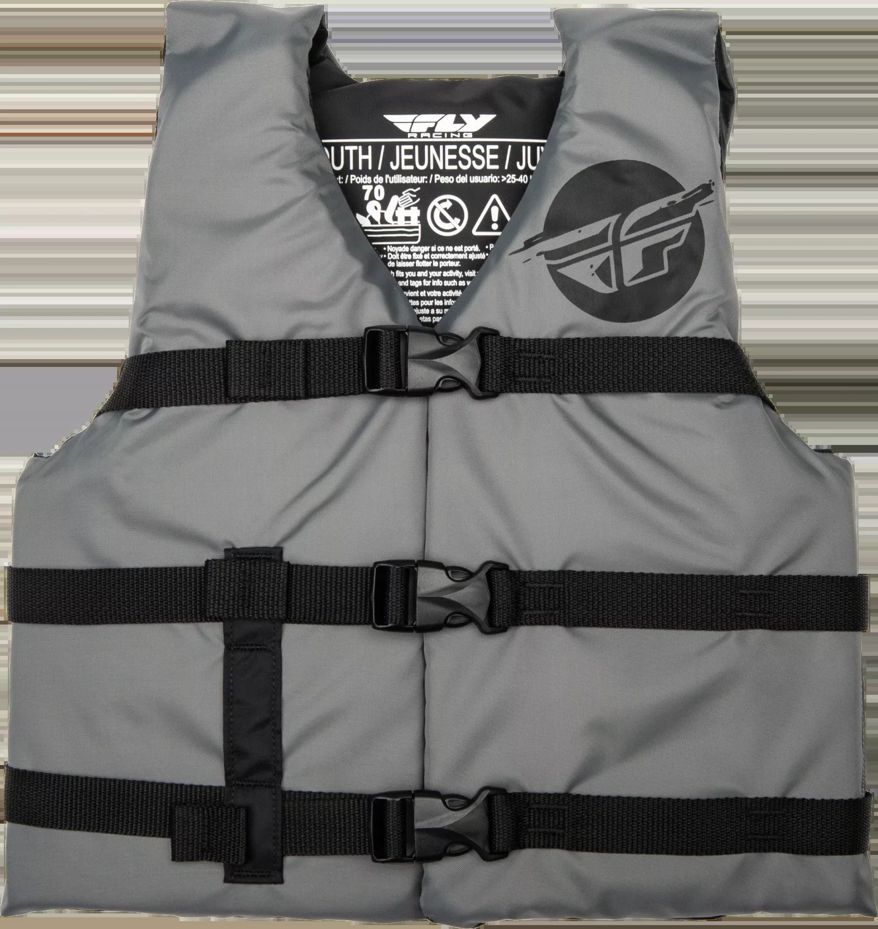 Fly Racing Youth Flotation Vest Grey/Black 221-30333