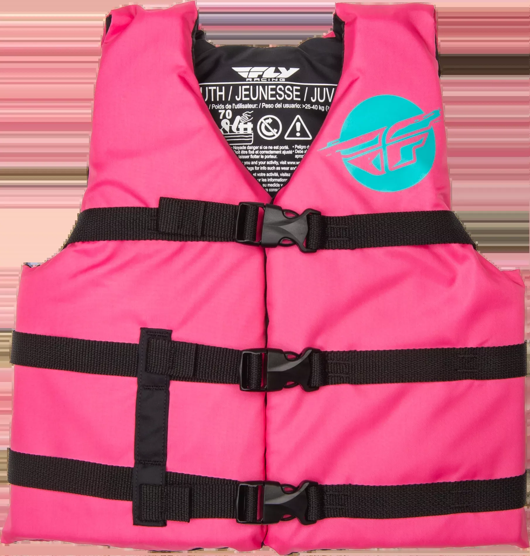 Fly Racing Youth Flotation Vest Neon Pink/Teal 221-30330