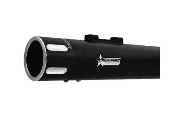 Freedom Performance Eagle Slip Ons for '95-17 FLH/FLT (Except '10-Up FLHX/FLTRX) - Black w/ Black End Cap