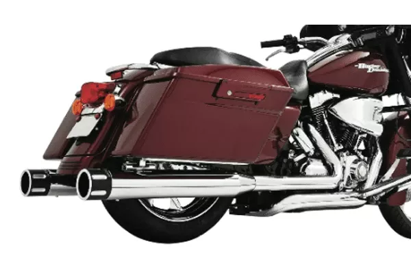 Freedom Performance Eagle Slip Ons for '95-Up FLH/FLT (Except '10-Up FLHX/FLTRX) - Chrome w/ Black End Cap