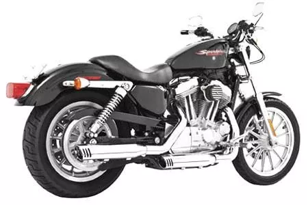 Freedom Performance Exhaust 3-1/4 inch Racing Slip Ons for '04-13 XL Models -Black w/ Black Tip (Shown in Chrome)