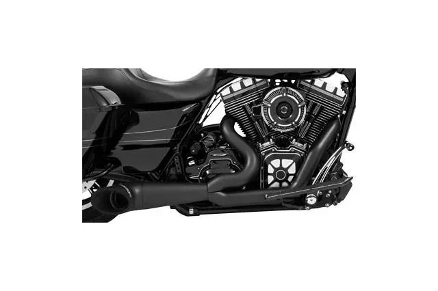 Freedom Performance2 into 1 Turn Out Exhaust System for Harley Davidson Touring Models Pitch Black Series '95-16
