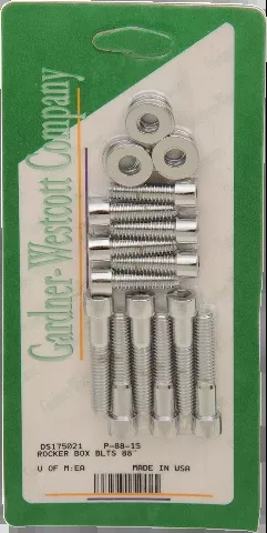 Gardner Westcott Chrome Rocker Box Bolt Kit for 1999-2017 Harley Softail Touring