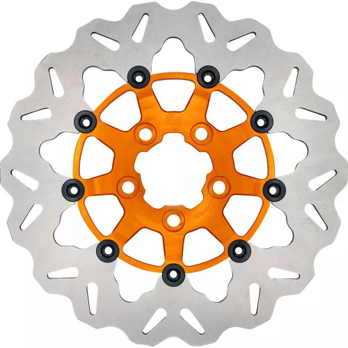 GBrakes Rear Wave Brake Rotor for 2008-2024 Harley Touring - Orange