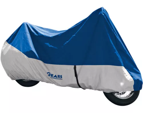 Gears Premium X-Large Blue/Silver Motorcycle Cover (100110-3-XL)
