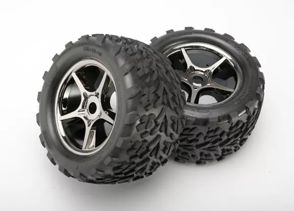 Gemini 3.8" Black Chrome Wheels & Talon Tires (2)
